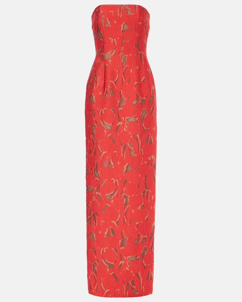 EMILIA WICKSTEAD Abito bustier Laelia in jacquard Rosso