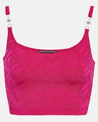 Versace Top cropped La Greca Medusa '95 Rosa