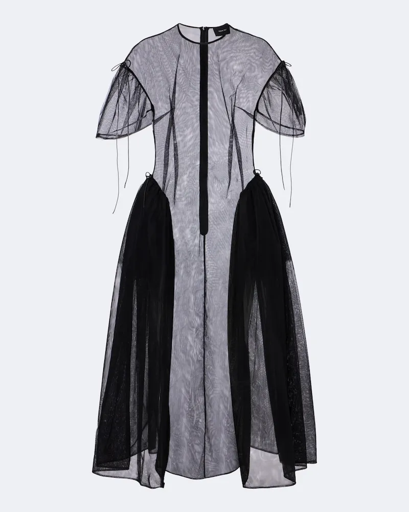 Simone Rocha Abito midi in tulle Nero
