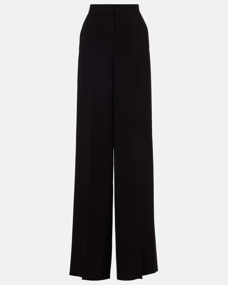 Max Mara Pantaloni a gamba larga Abetone a vita alta Nero
