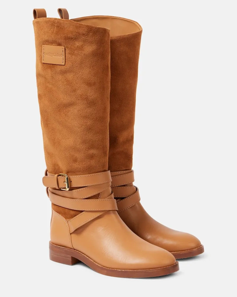 See by Chloé See By ChloÃ© Stivali Anim in pelle con suede Marrone