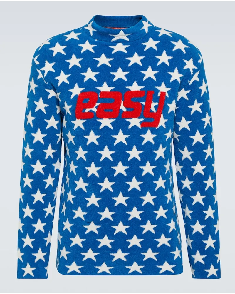 ERL Pullover in misto cotone con stampa Blu