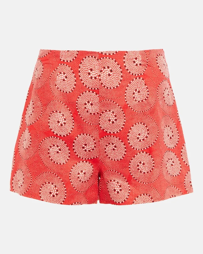 STAUD Shorts Oscar in lino con stampa Multicolore