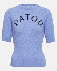 Patou Pullover in jacquard di misto alpaca Blu