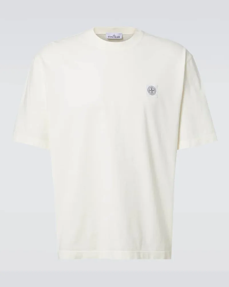 Stone Island T-shirt Compass in misto cotone Bianco