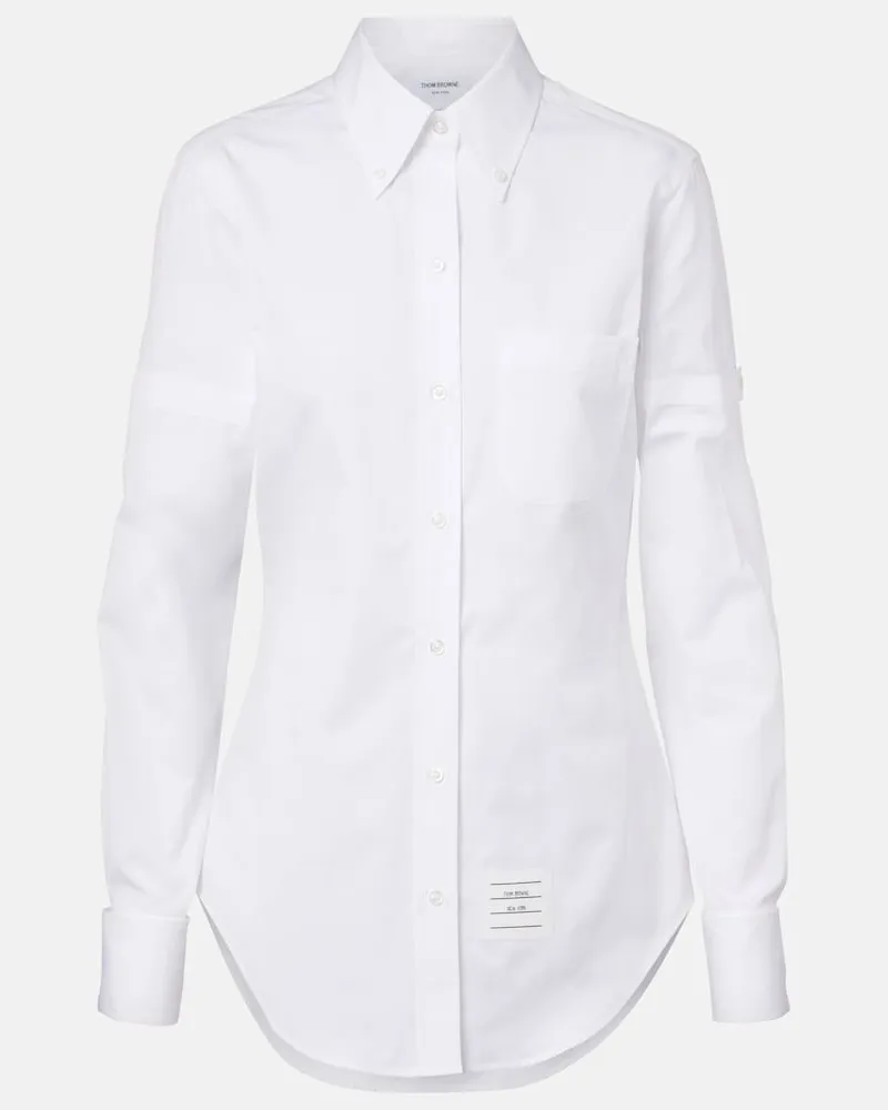 Thom Browne Camicia in cotone con logo Bianco