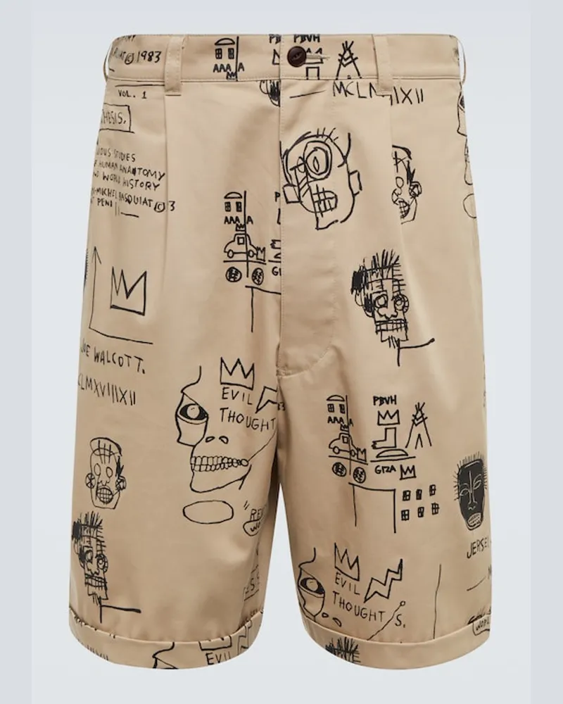 Junya Watanabe x Basquiat - Shorts in cotone con stampa Multicolore