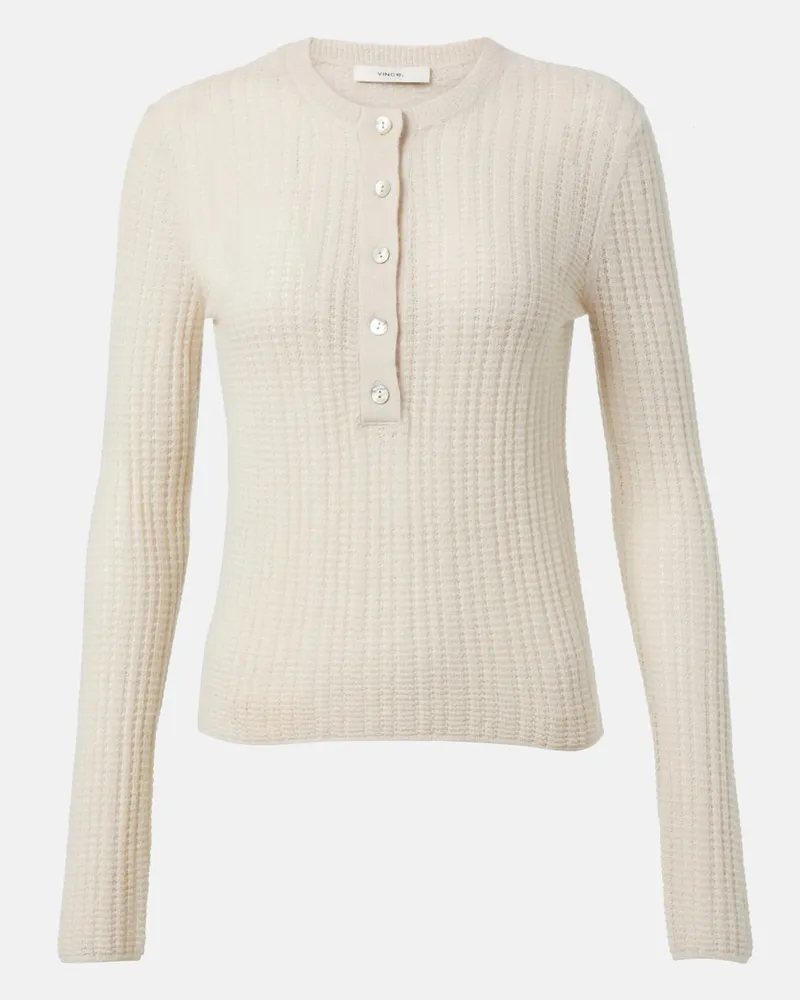 Vince Top in cashmere e seta Bianco