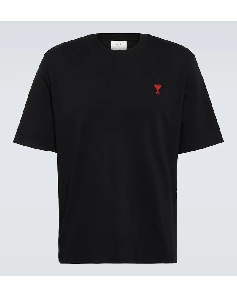 AMI Paris T-shirt Ami De CÅur in jersey di cotone Nero