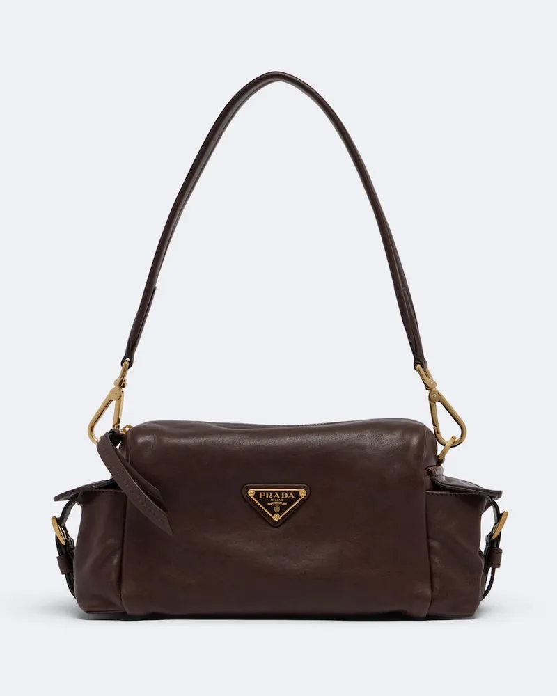 Prada Borsa a spalla Prada Explore Small in pelle Marrone