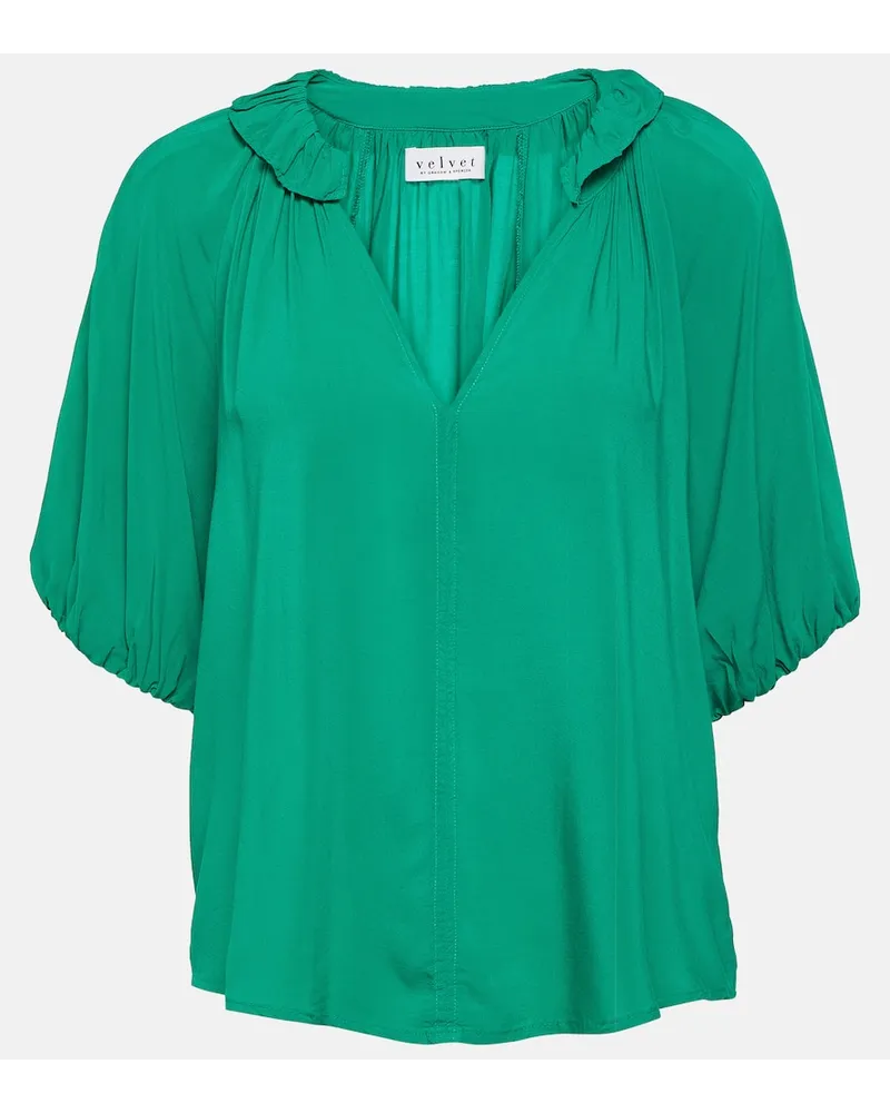 Velvet Blusa Alegra in challis Verde