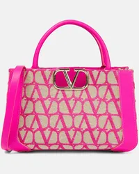 Valentino Garavani Borsa VLogo Signature Toile Iconographe Small Rosa