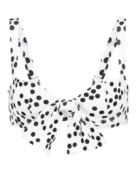 Alexandra Miro Top bikini Clara a pois Bianco