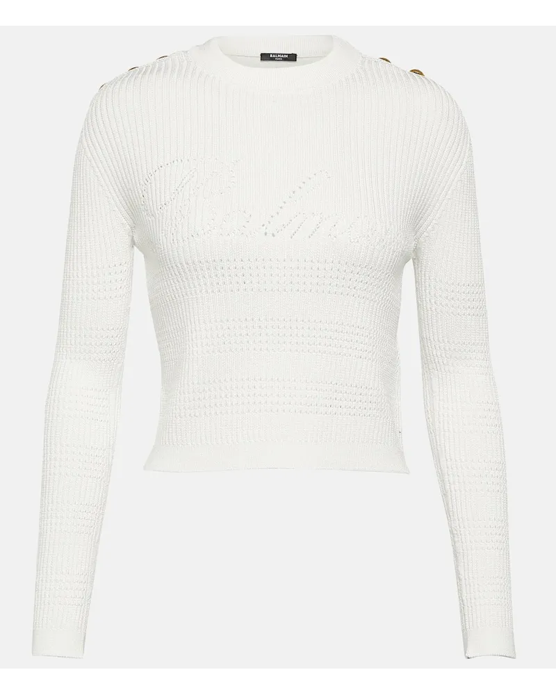 Balmain Top in maglia Bianco