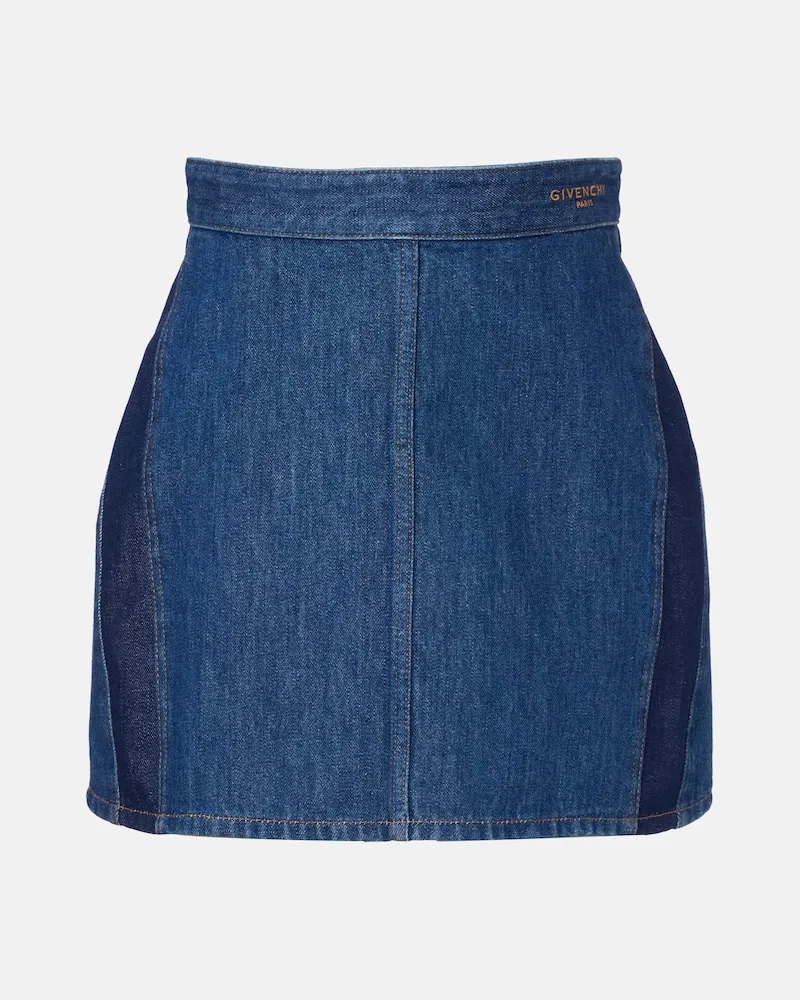 Givenchy Minigonna in denim con logo Blu