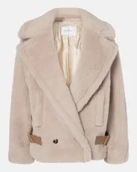 Max Mara Giacca Radice in teddy di alpaca, lana e seta Beige