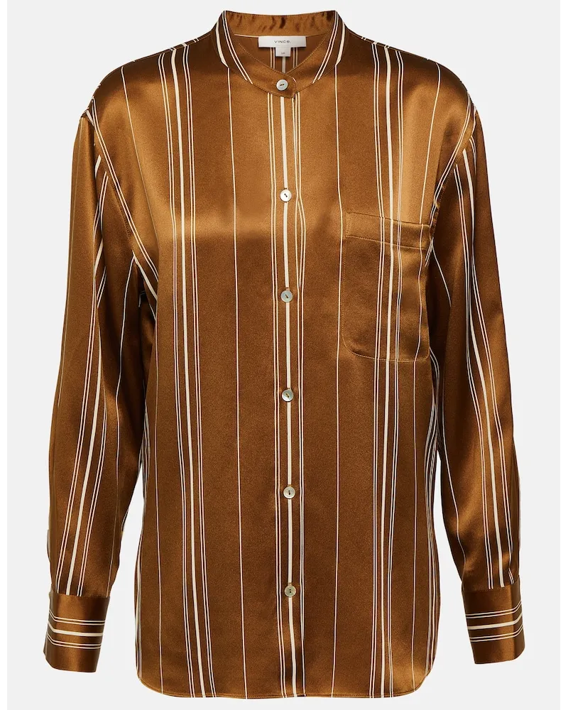 Vince Camicia in seta a righe Multicolore