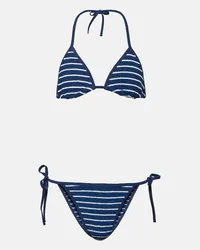 Hunza G Bikini Gina a righe Blu