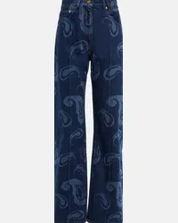 Jacquemus Jeans Le de Nîmes Bordado a gamba larga Blu