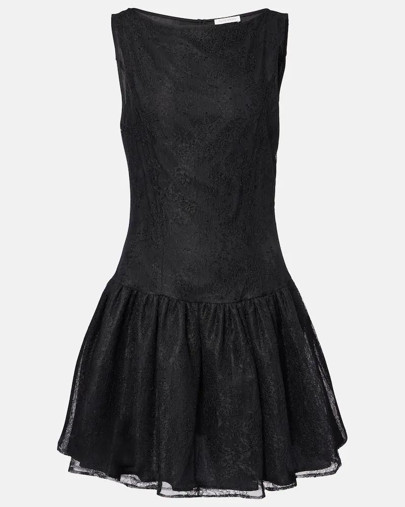 Nina Ricci Abito corto in pizzo con fiocchi Nero
