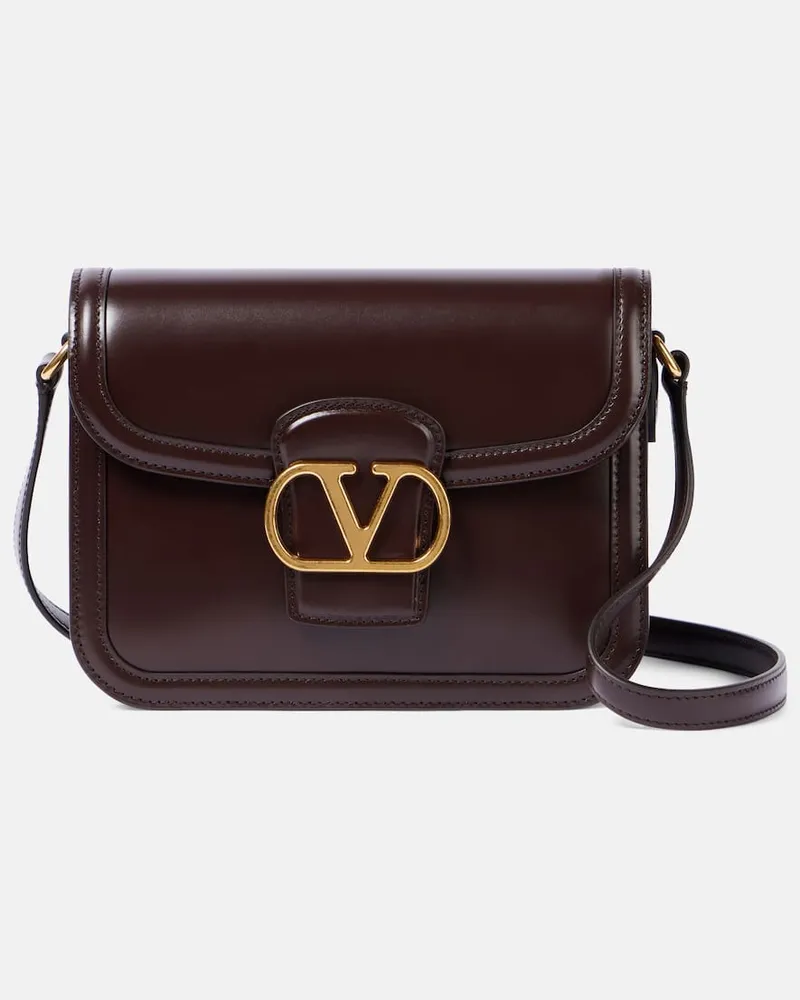 Valentino Garavani Borsa a spalla 9TO5 VLogo in pelle Marrone