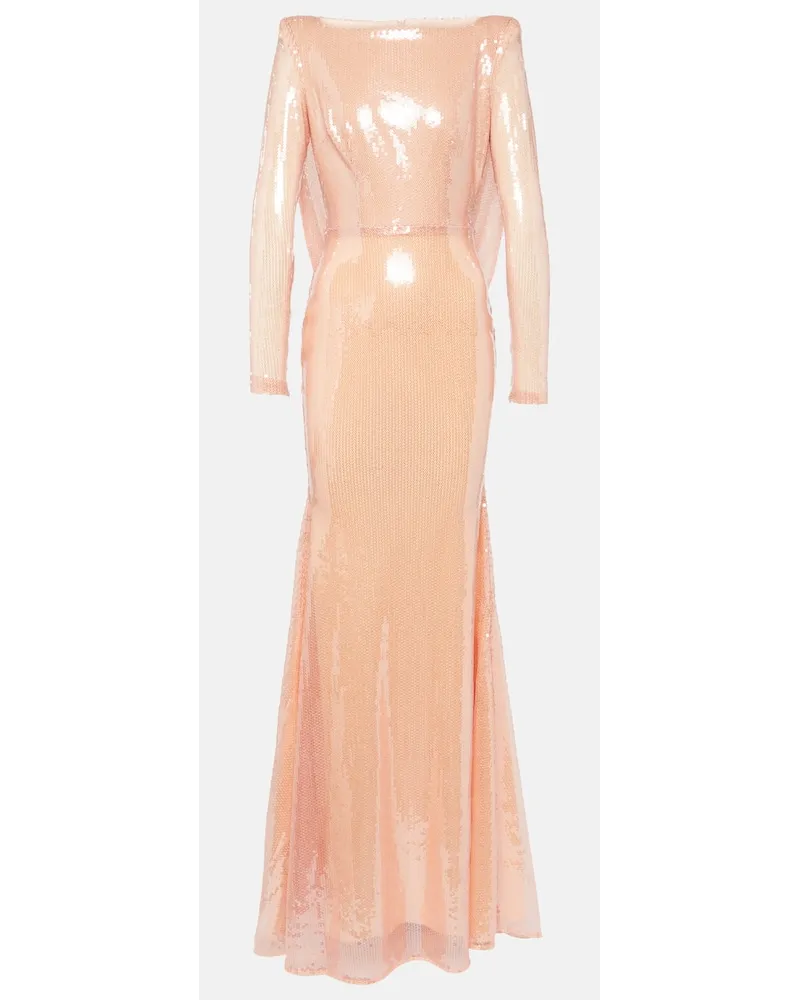 Alex Perry Abito lungo con paillettes Rosa
