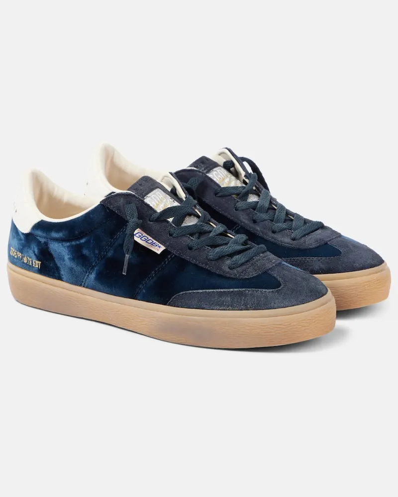 Golden Goose Sneakers Soul Star in velluto e suede Blu