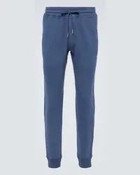 Tom Ford Pantaloni sportivi in jersey di cotone Blu