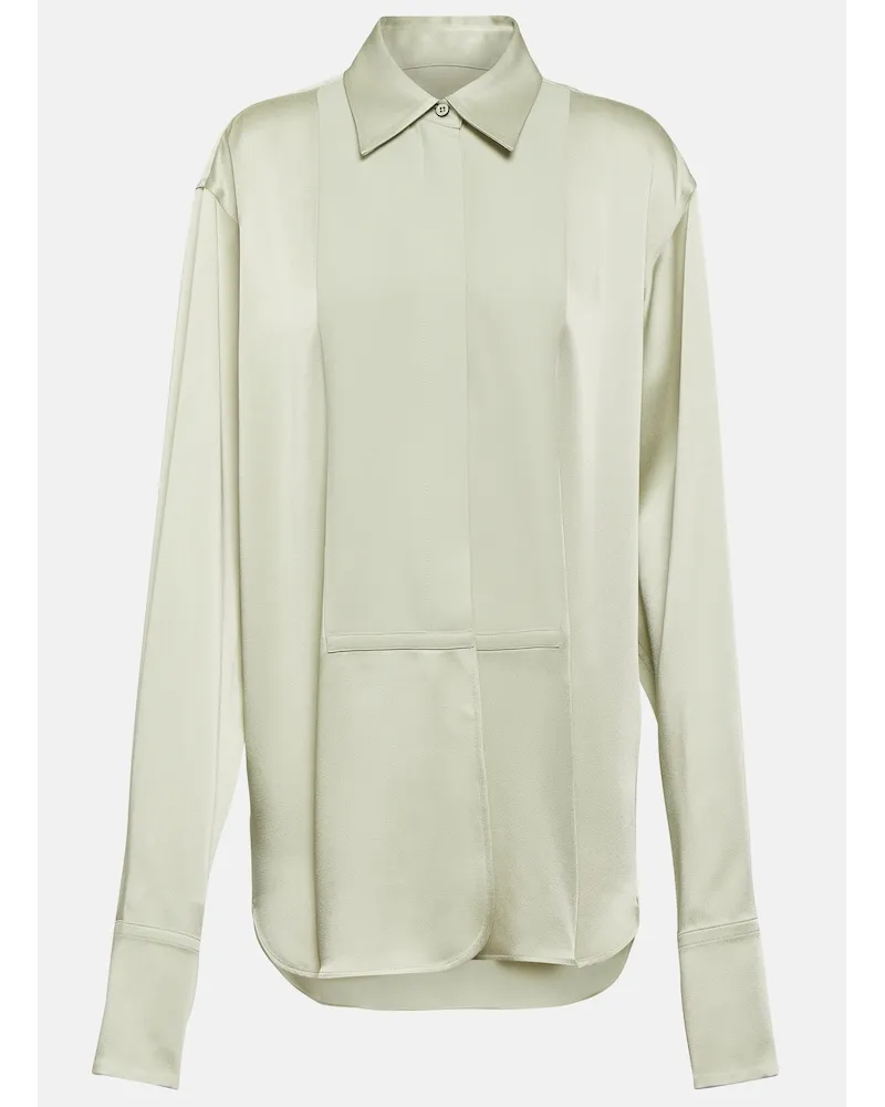 Jil Sander Camicia oversize in raso Verde