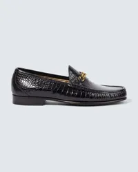 Tom Ford Mocassini York Chain in pelle stampata Nero