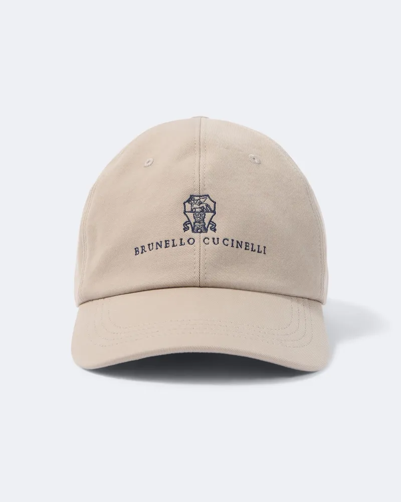 Brunello Cucinelli Cappello da baseball in canvas con logo Beige