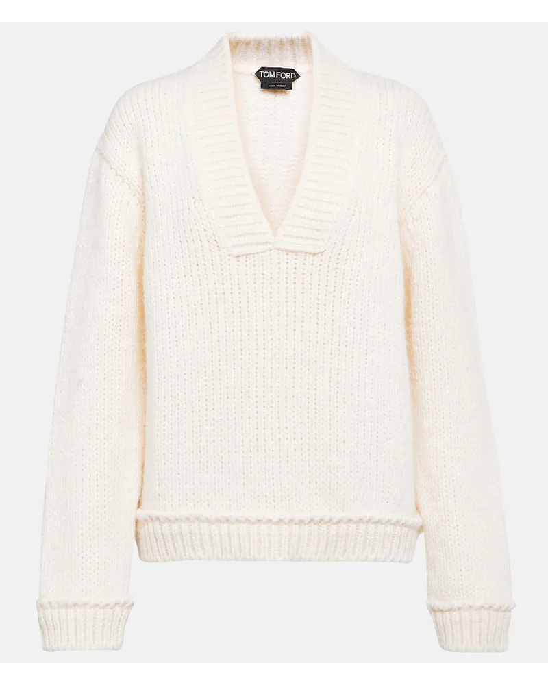 Tom Ford Pullover in misto lana e alpaca Bianco