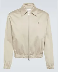 AMI Paris Giacca blouson in misto cotone Beige