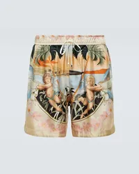 Amiri Shorts in seta con stampa Multicolore