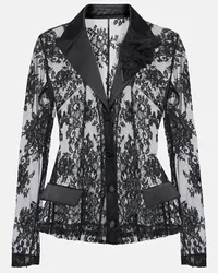 Dolce & Gabbana Blazer in pizzo con raso Nero