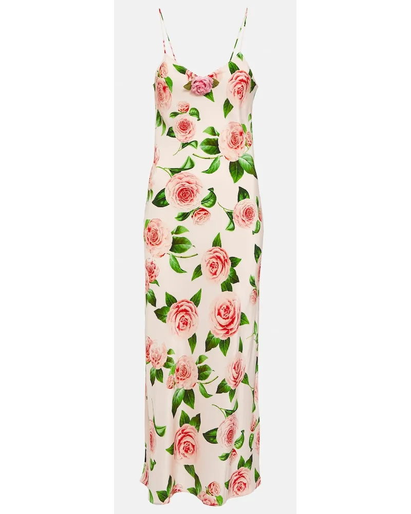 Rodarte Abito sottoveste in seta con stampa Rosa