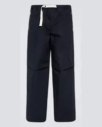 Jil Sander Pantaloni in cotone con zip Blu