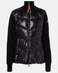 Moncler Cardigan imbottito in lana Nero