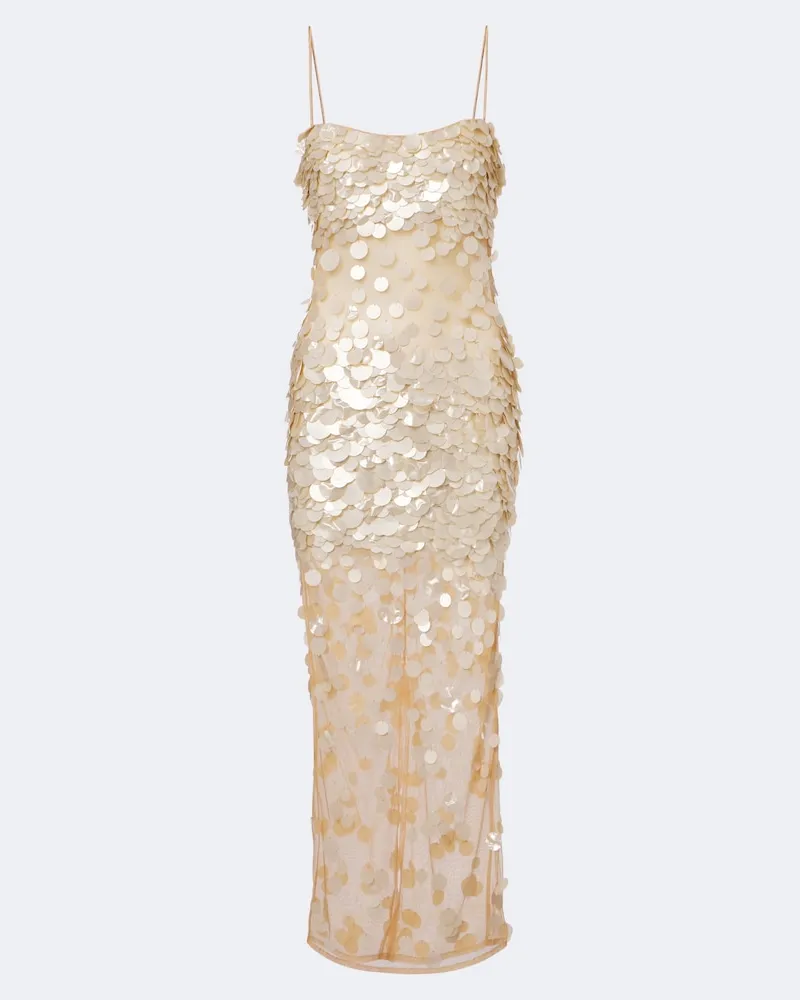 Retrofête Retrofête Abito da cocktail Mischa con paillettes Beige