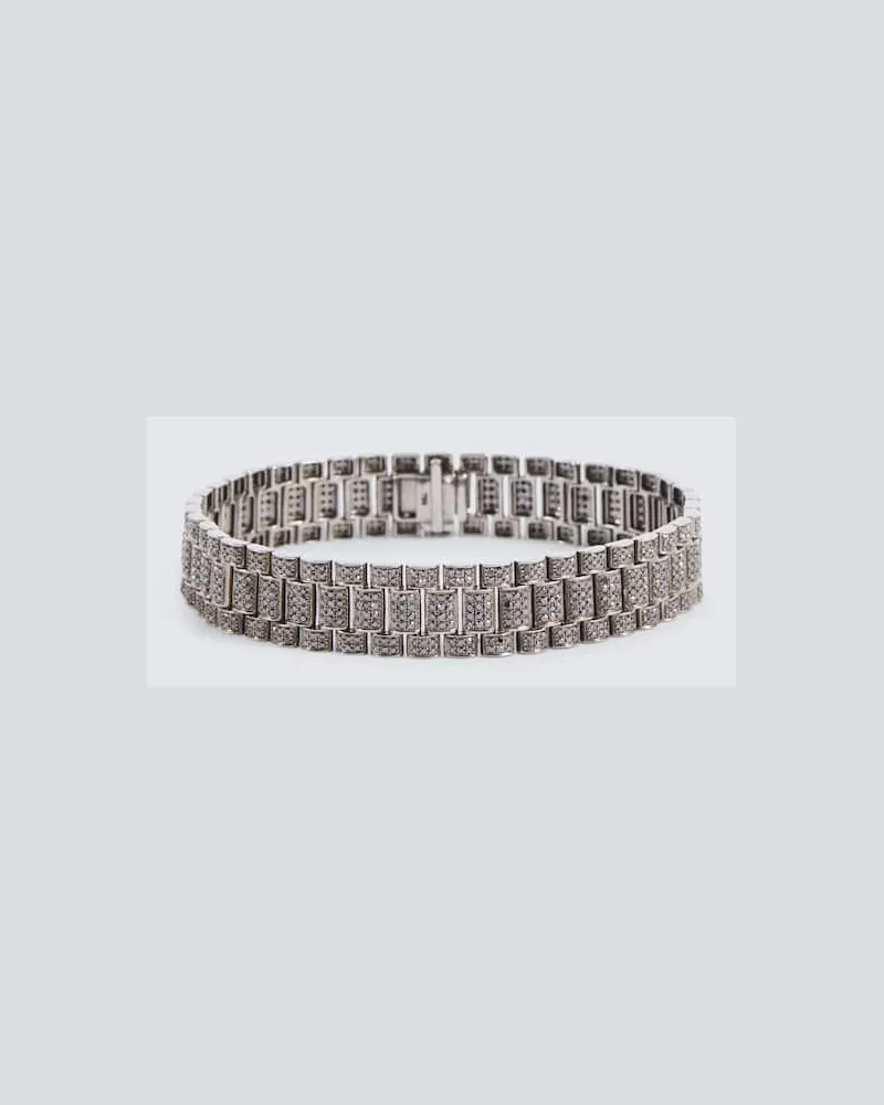 SHAY Bracciale Rail Link in oro bianco 18kt con diamanti Nero