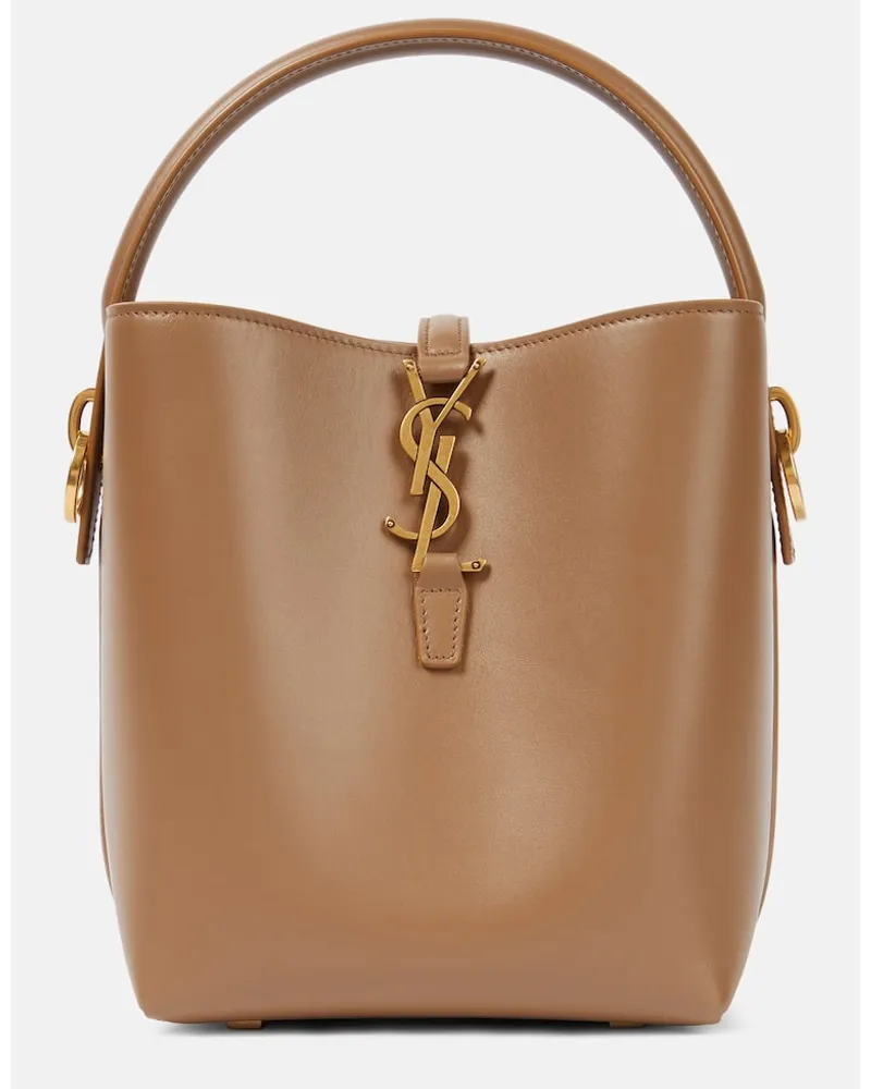 Saint Laurent Secchiello Le 37 Small in pelle Marrone