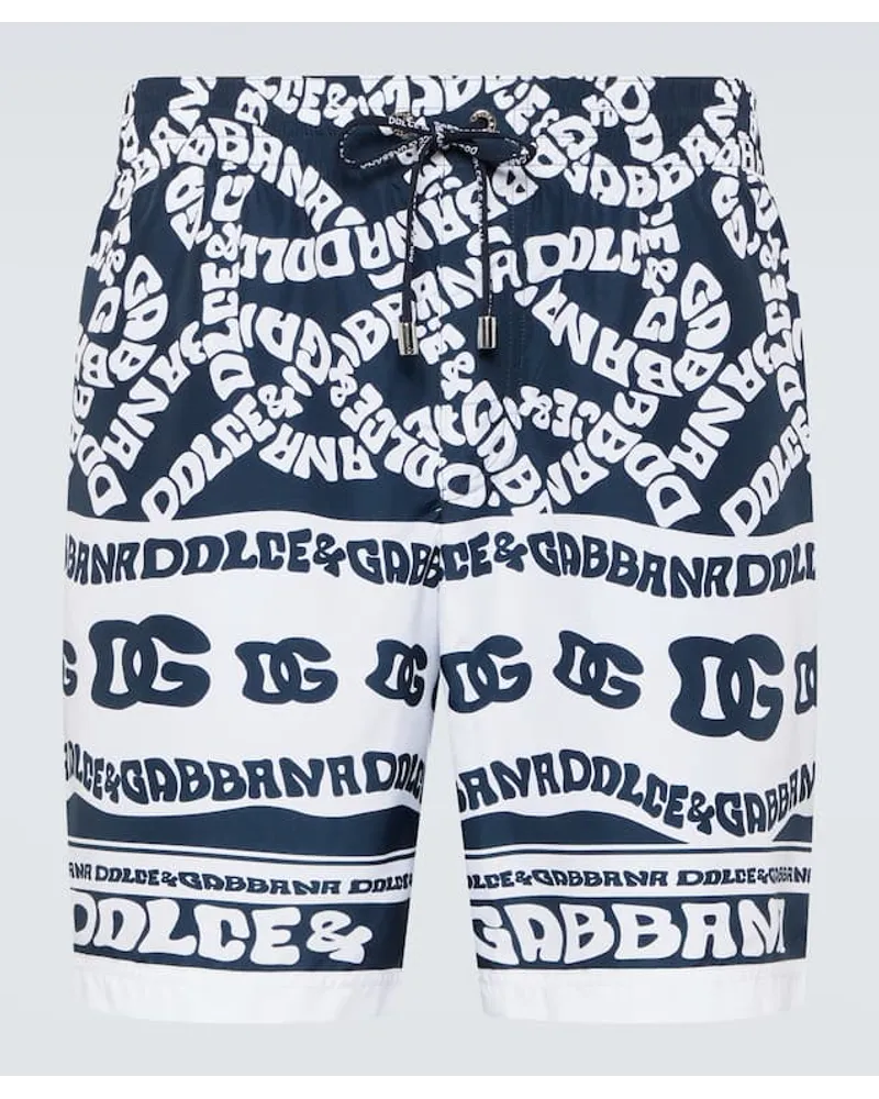 Dolce & Gabbana Costume da bagno con stampa Blu