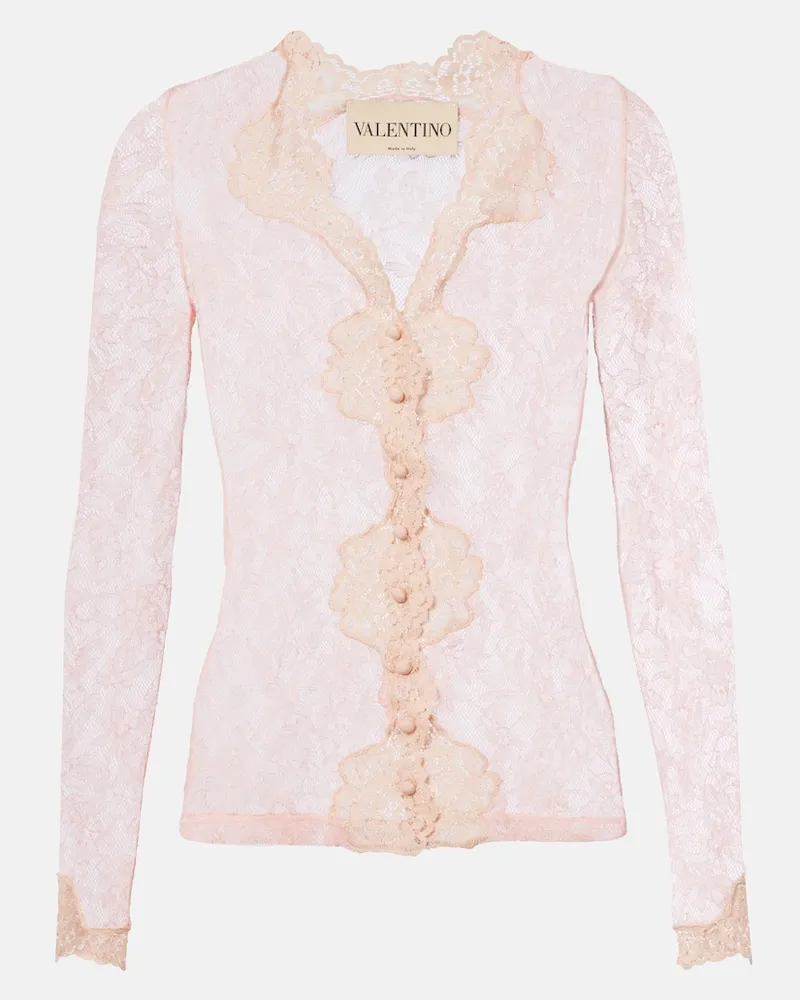 Valentino Garavani Cardigan in pizzo floreale Rosa