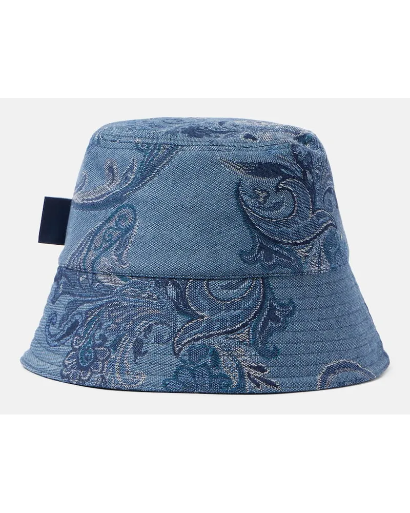 Etro Cappello da pescatore con stampa paisley Blu