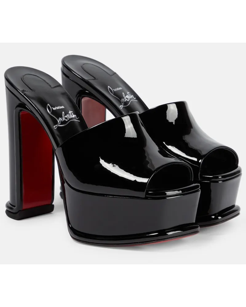 Christian Louboutin Sandali Amali in vernice con plateau Nero
