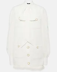 Balmain Miniabito in misto cotone con fiocco Bianco