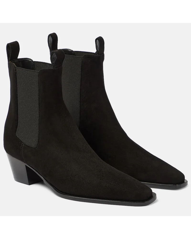 Totême Stivaletti The City in suede Nero