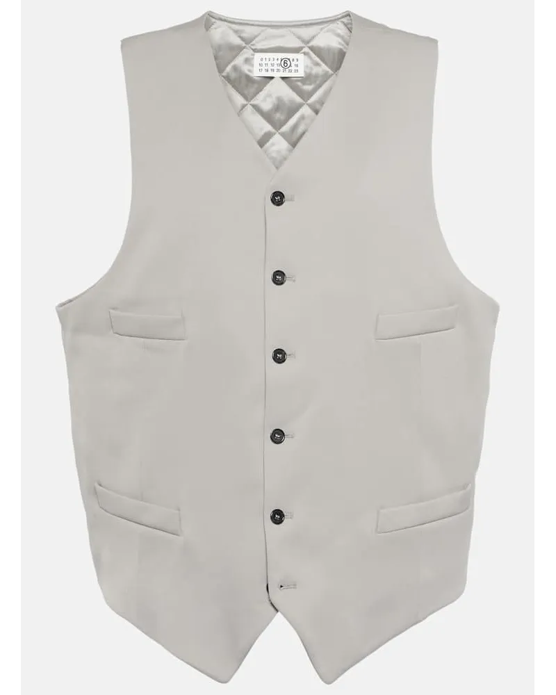 Maison Margiela Gilet oversize in misto lana Neutro