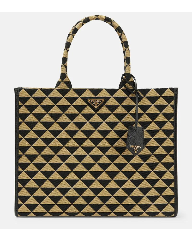 Prada Borsa Symbole in jacquard Nero