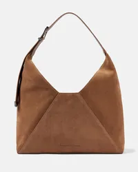 Brunello Cucinelli Borsa a spalla Large in suede Marrone